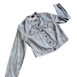 Ronen Chen Silver Jacket Short S/XS Biker Rocker Lightweight Stretch Pockets